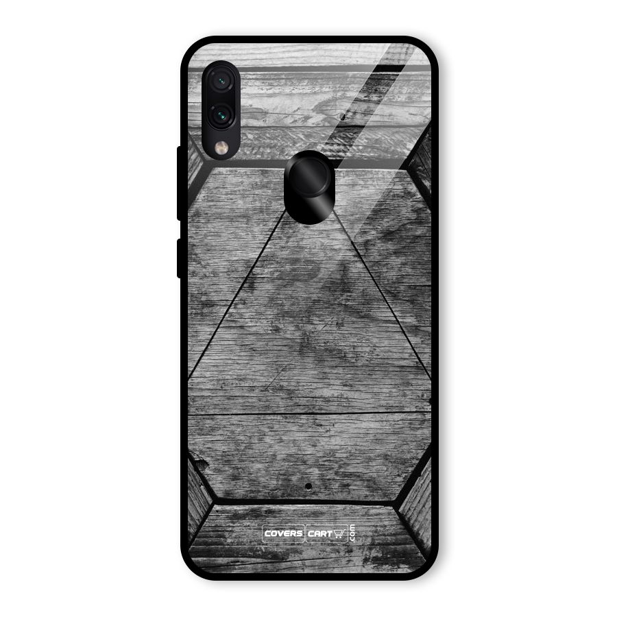 Wooden Hexagon Glass Back Case for Redmi Note 7 Pro