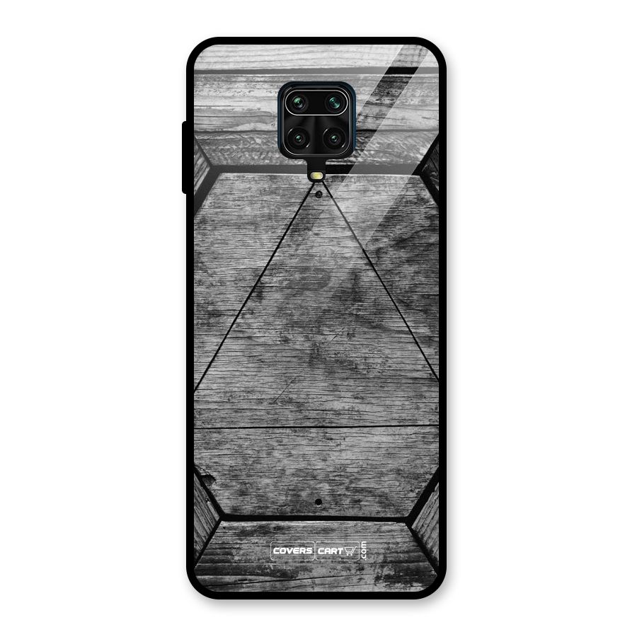 Wooden Hexagon Glass Back Case for Redmi Note 9 Pro