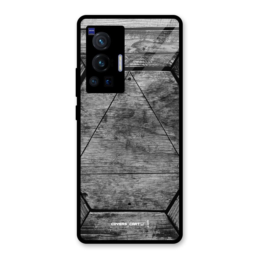 Wooden Hexagon Glass Back Case for Vivo X70 Pro