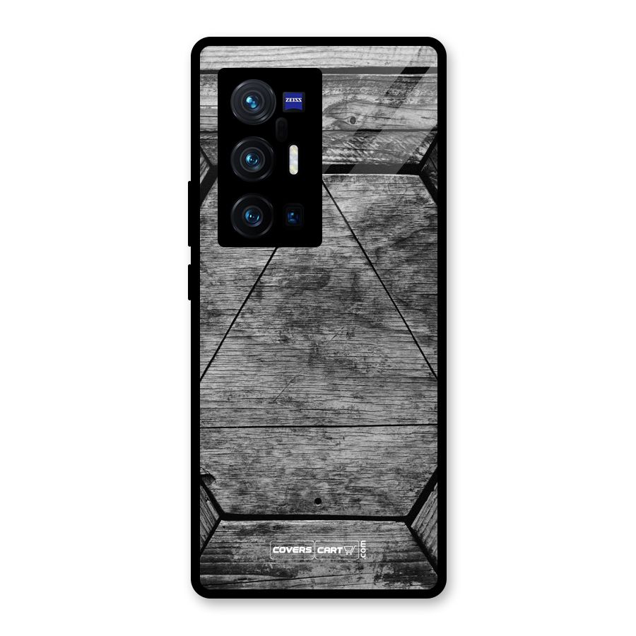 Wooden Hexagon Glass Back Case for Vivo X70 Pro Plus