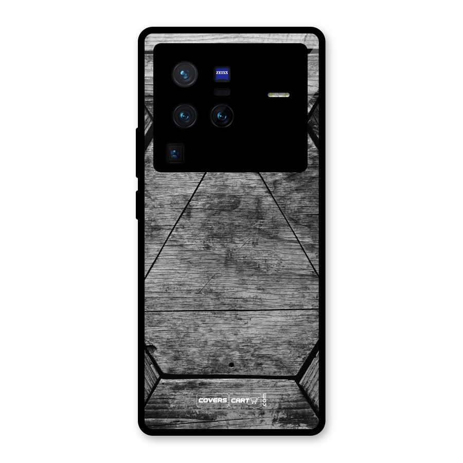 Wooden Hexagon Glass Back Case for Vivo X80 Pro