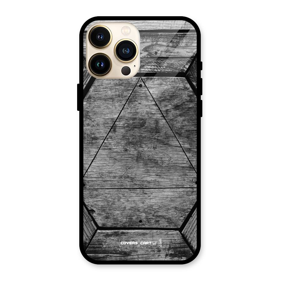 Wooden Hexagon Glass Back Case for iPhone 13 Pro Max