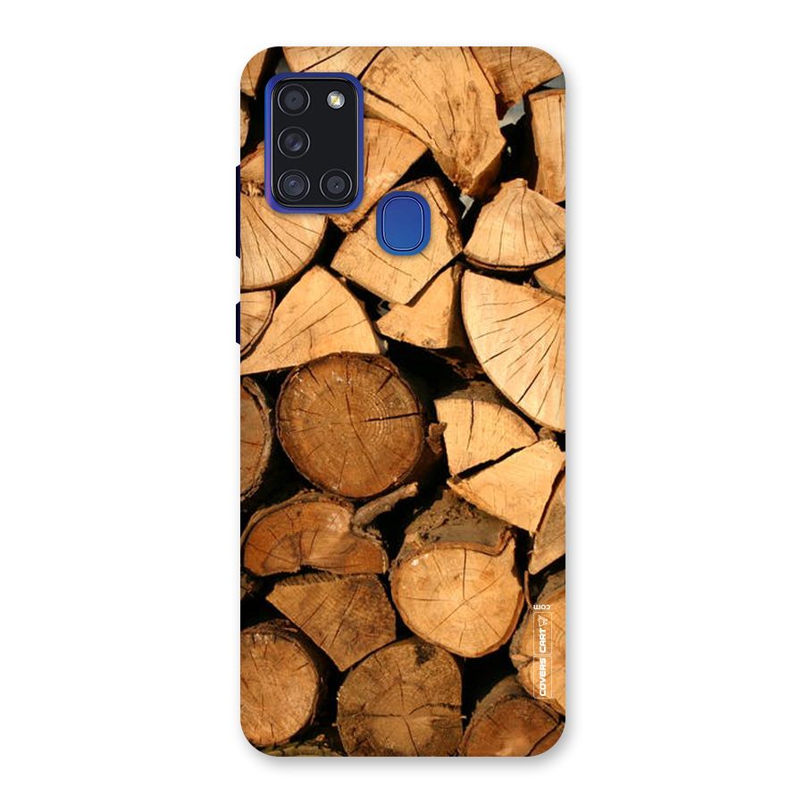 Wooden Logs Back Case for Galaxy A21s