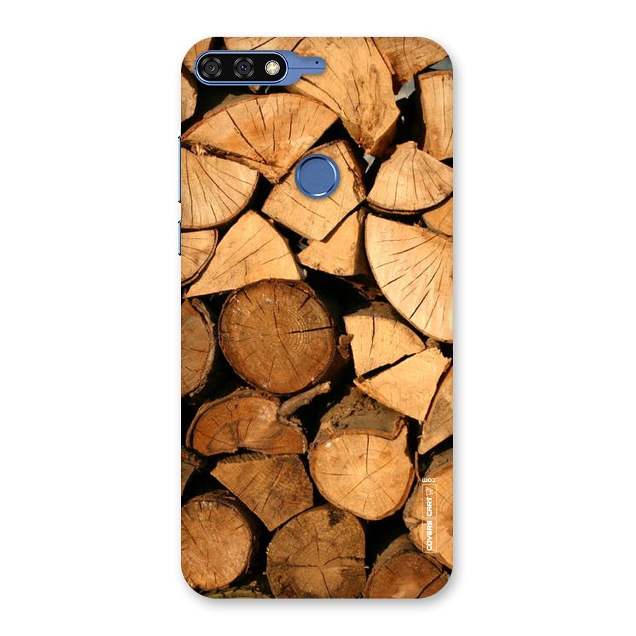 Wooden Logs Back Case for Honor 7C