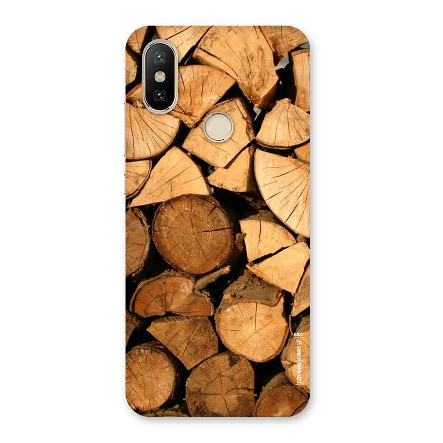 Wooden Logs Back Case for Mi A2