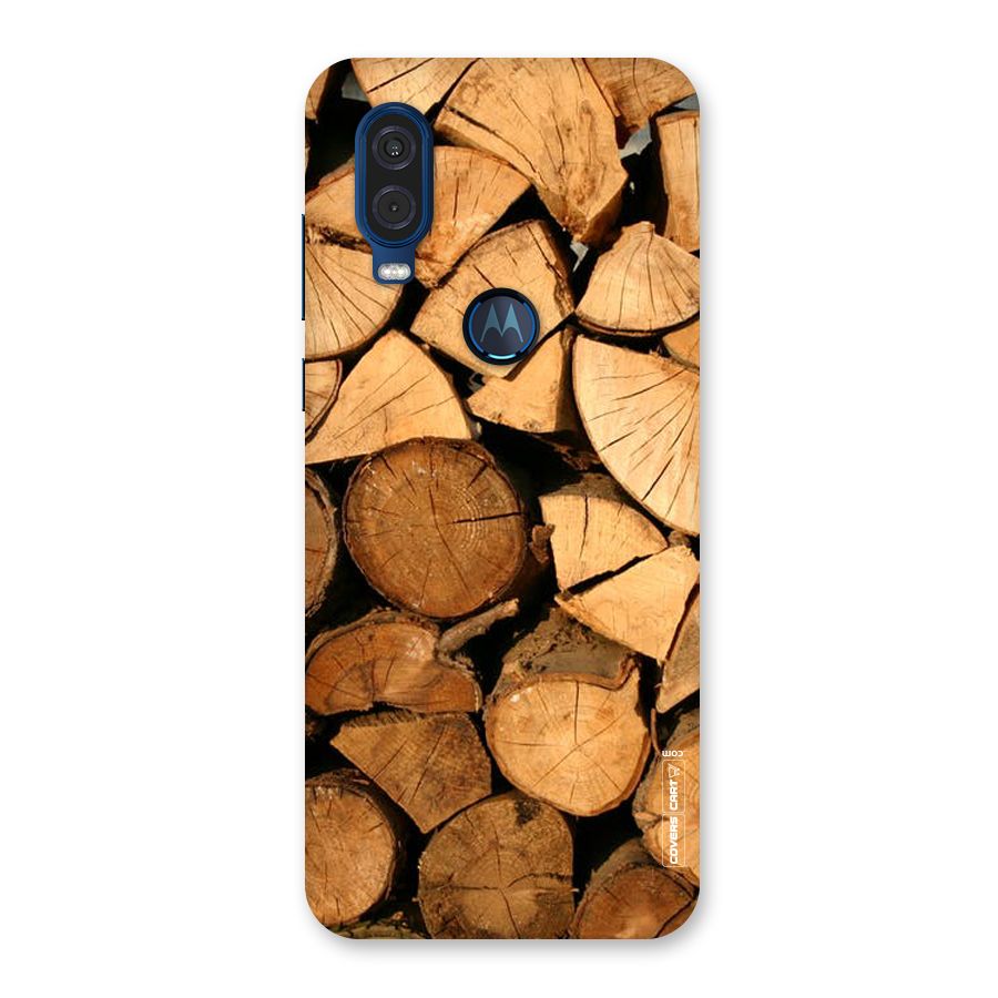 Wooden Logs Back Case for Motorola One Vision