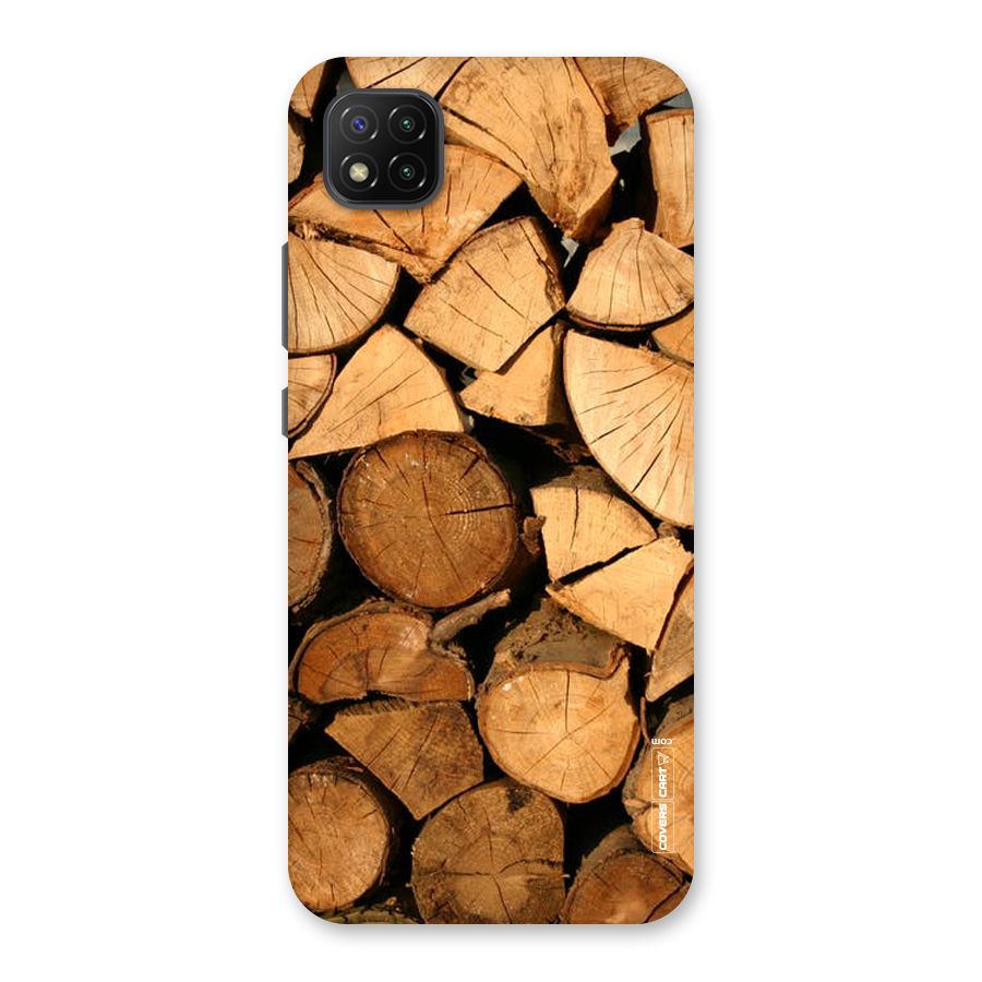 Wooden Logs Back Case for Poco C3