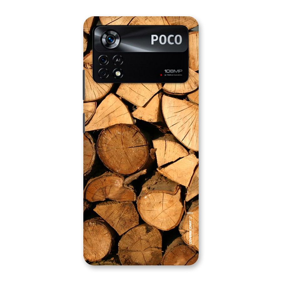 Wooden Logs Back Case for Poco X4 Pro 5G