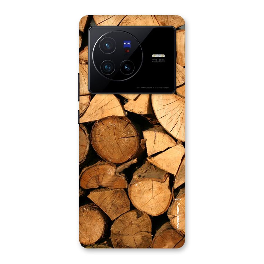 Wooden Logs Back Case for Vivo X80