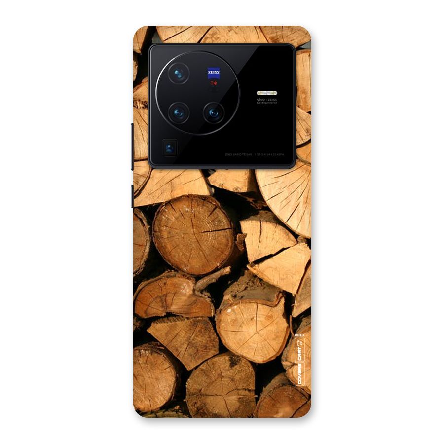 Wooden Logs Back Case for Vivo X80 Pro