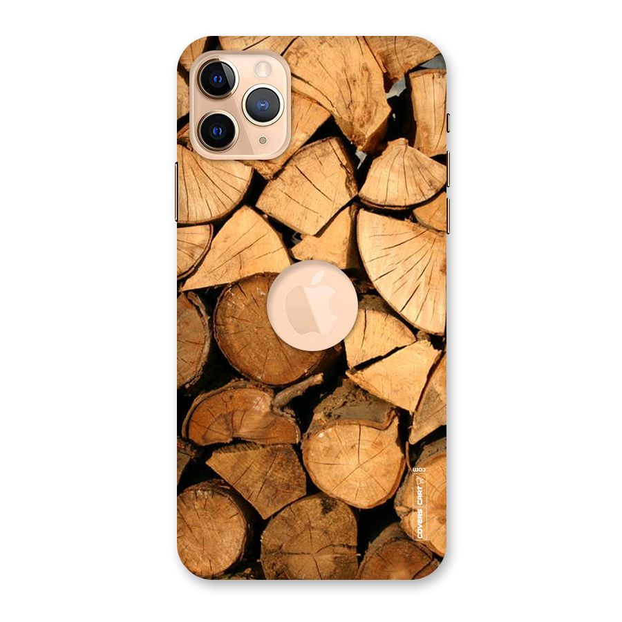 Wooden Logs Back Case for iPhone 11 Pro Max Logo Cut