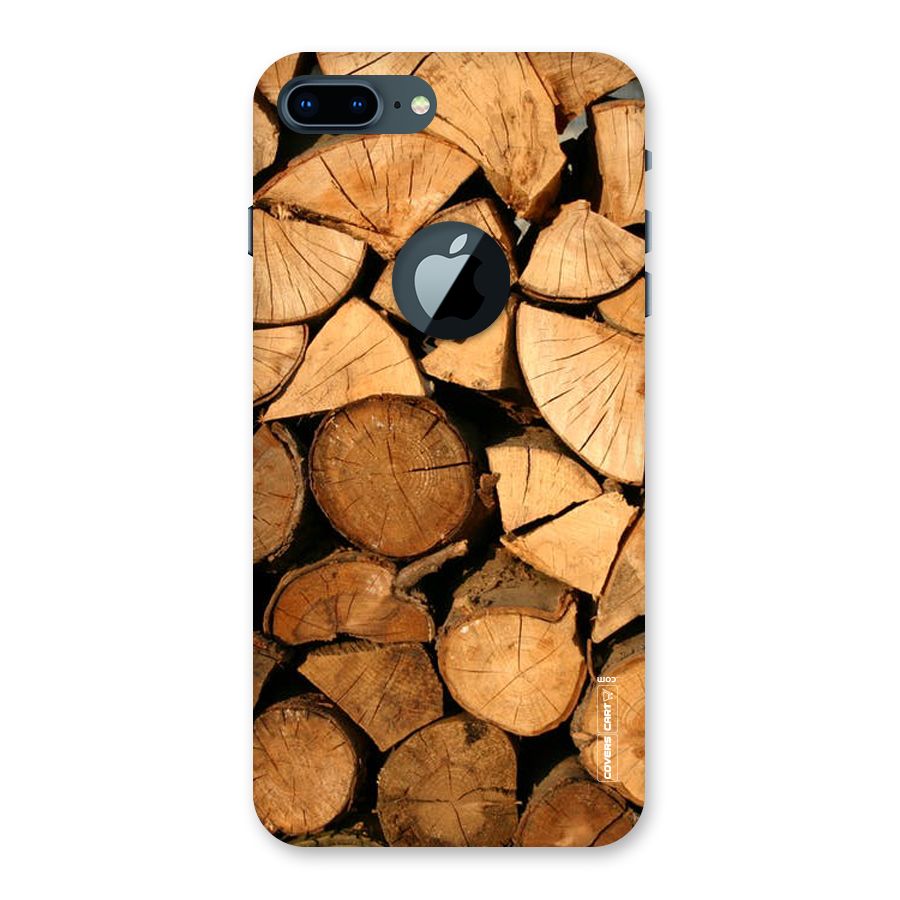 Wooden Logs Back Case for iPhone 7 Plus Logo Cut