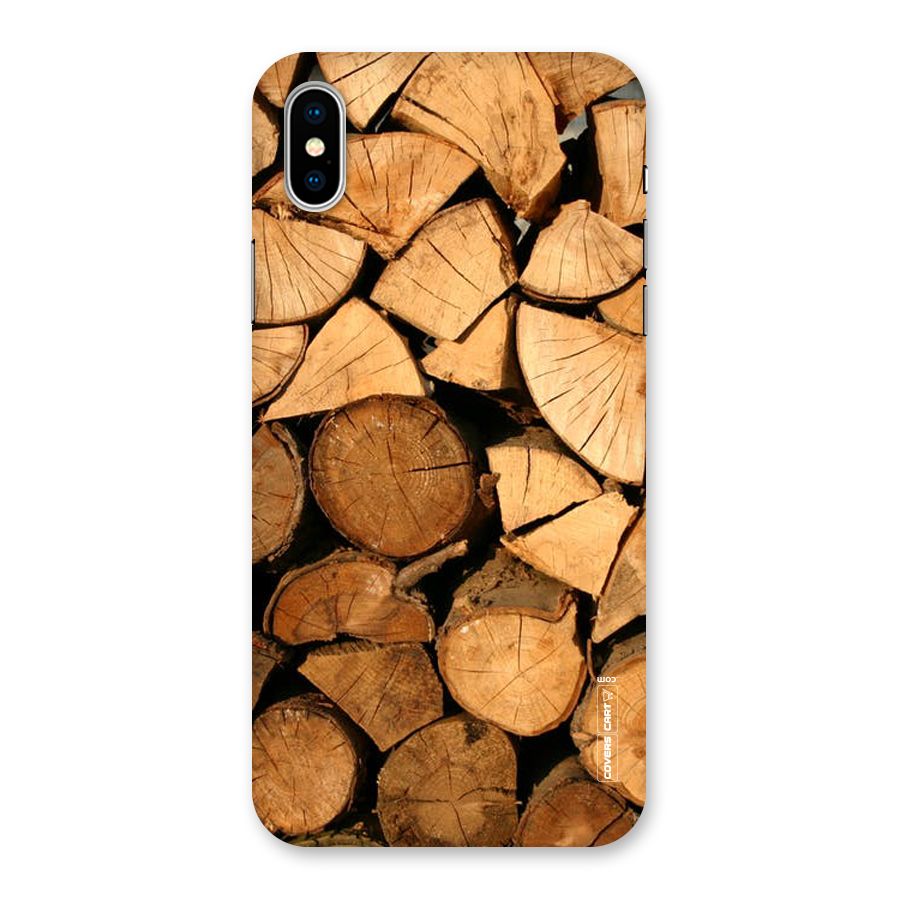 Wooden Logs Back Case for iPhone XS