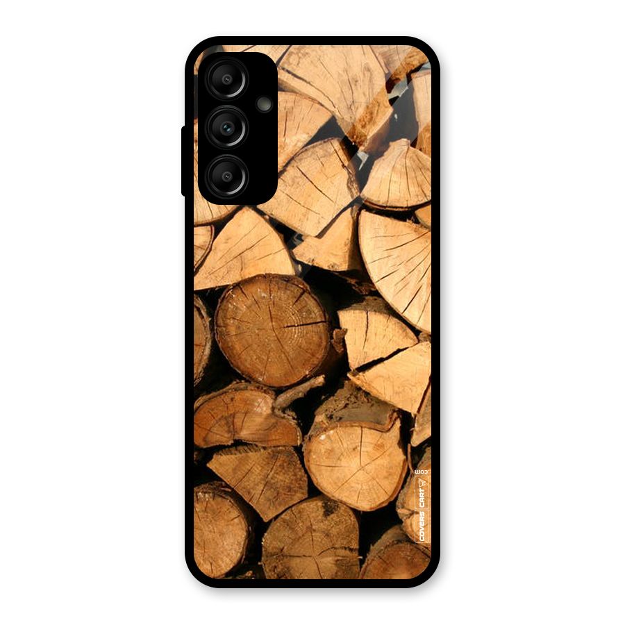 Wooden Logs Glass Back Case for Galaxy A14 5G