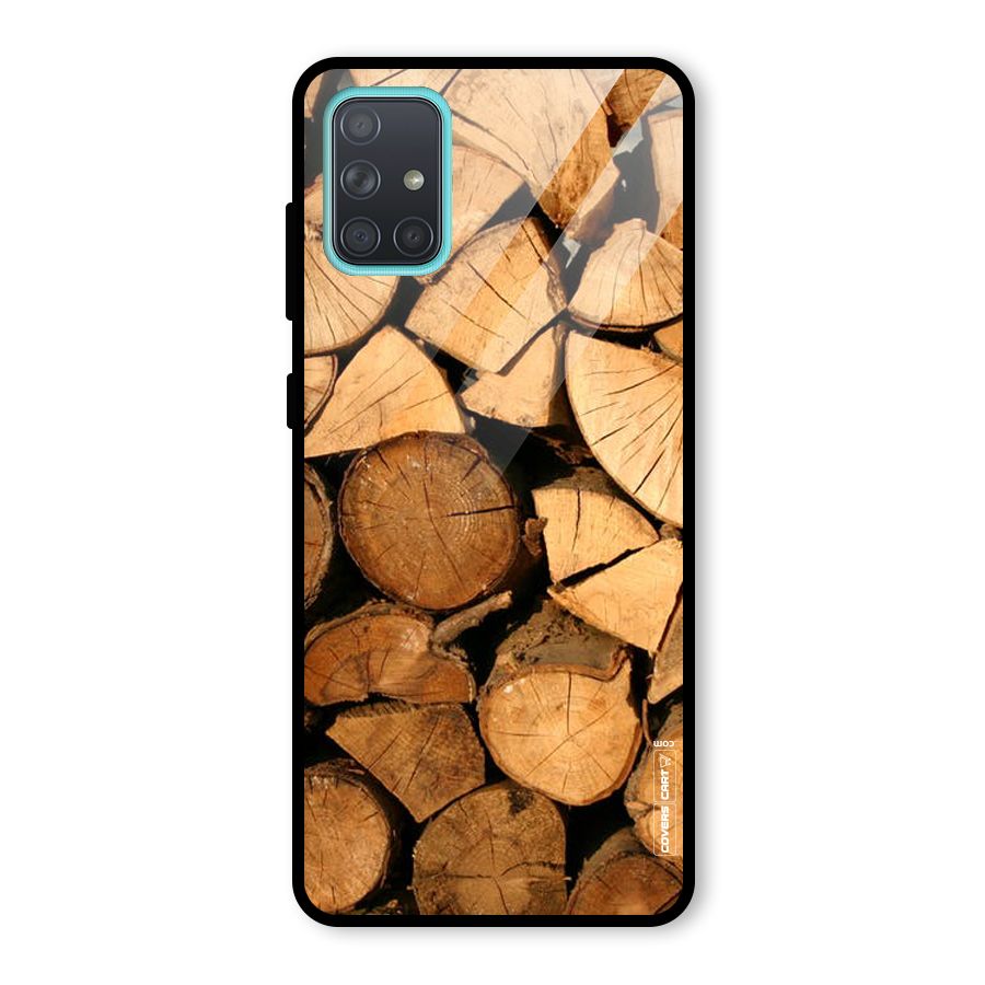 Wooden Logs Glass Back Case for Galaxy A71