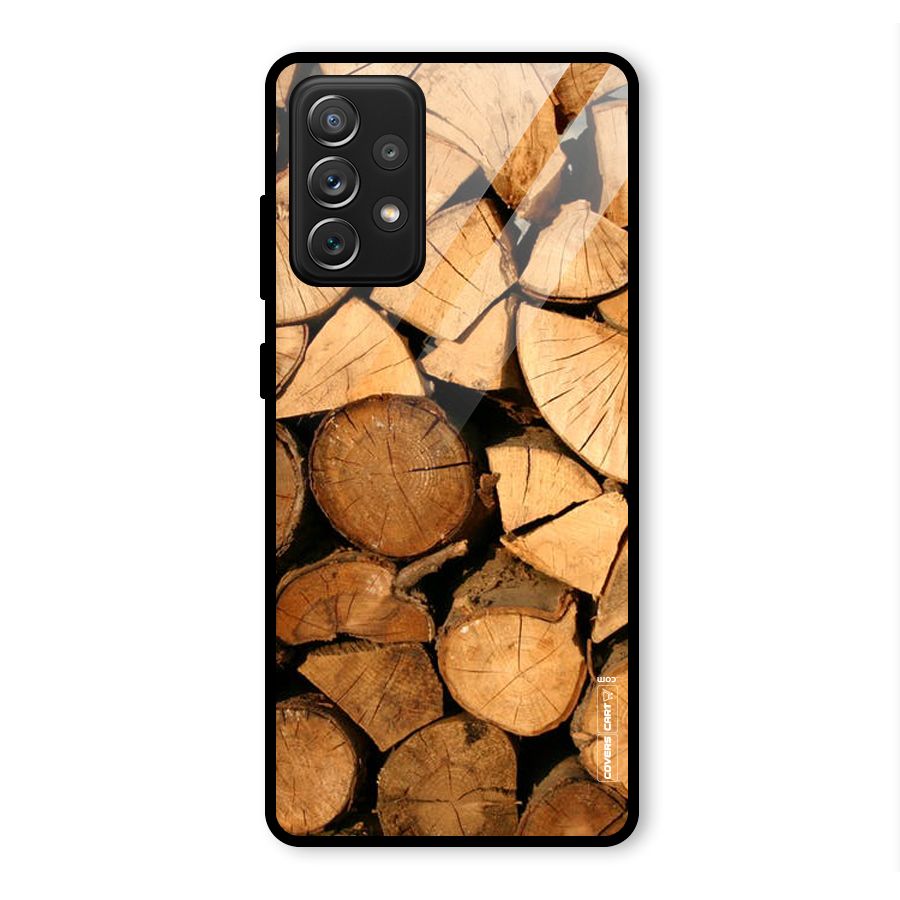 Wooden Logs Glass Back Case for Galaxy A72