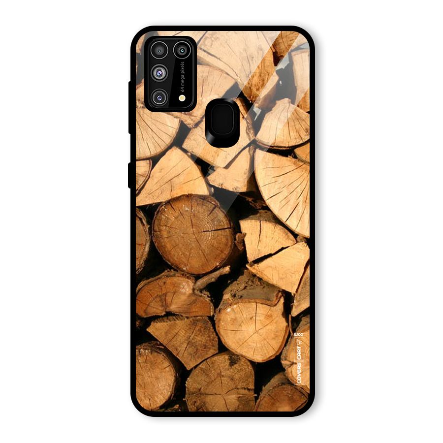 Wooden Logs Glass Back Case for Galaxy F41