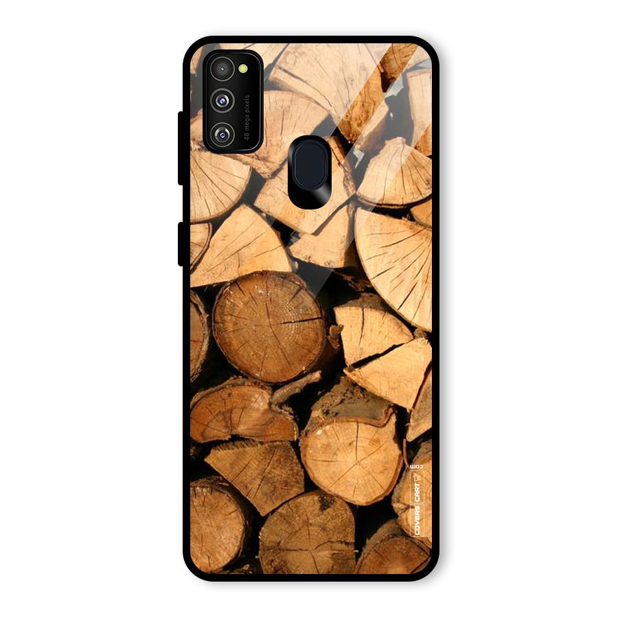 Wooden Logs Glass Back Case for Galaxy M30s