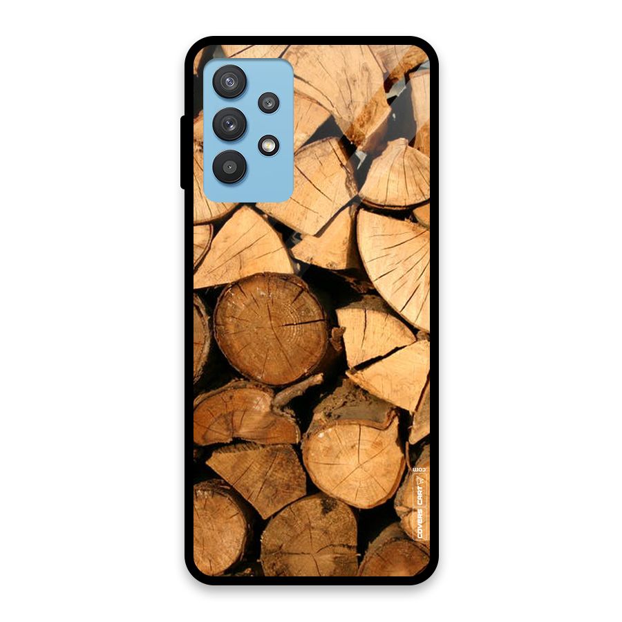 Wooden Logs Glass Back Case for Galaxy M32 5G