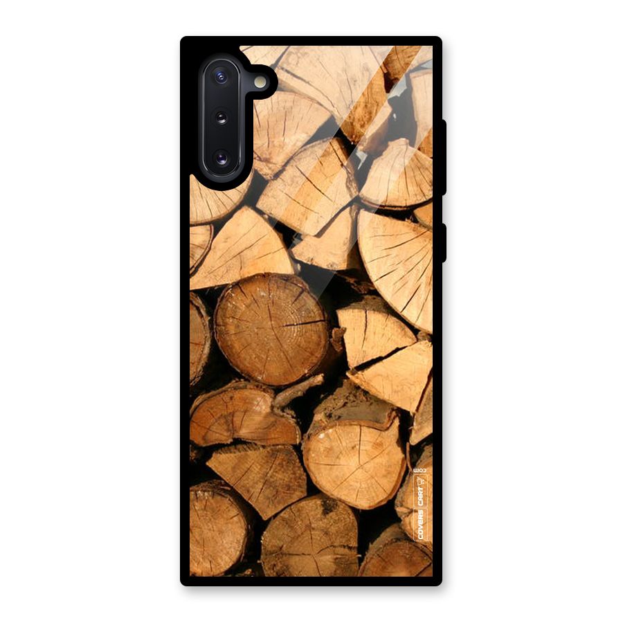 Wooden Logs Glass Back Case for Galaxy Note 10