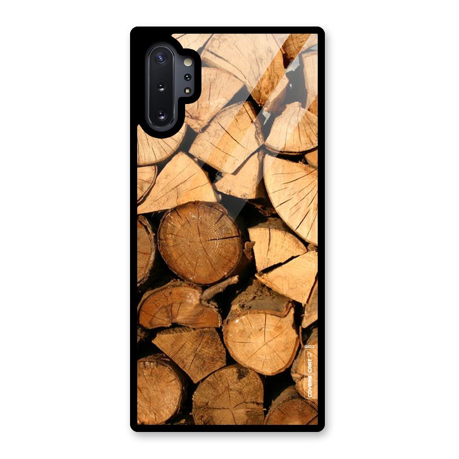 Wooden Logs Glass Back Case for Galaxy Note 10 Plus