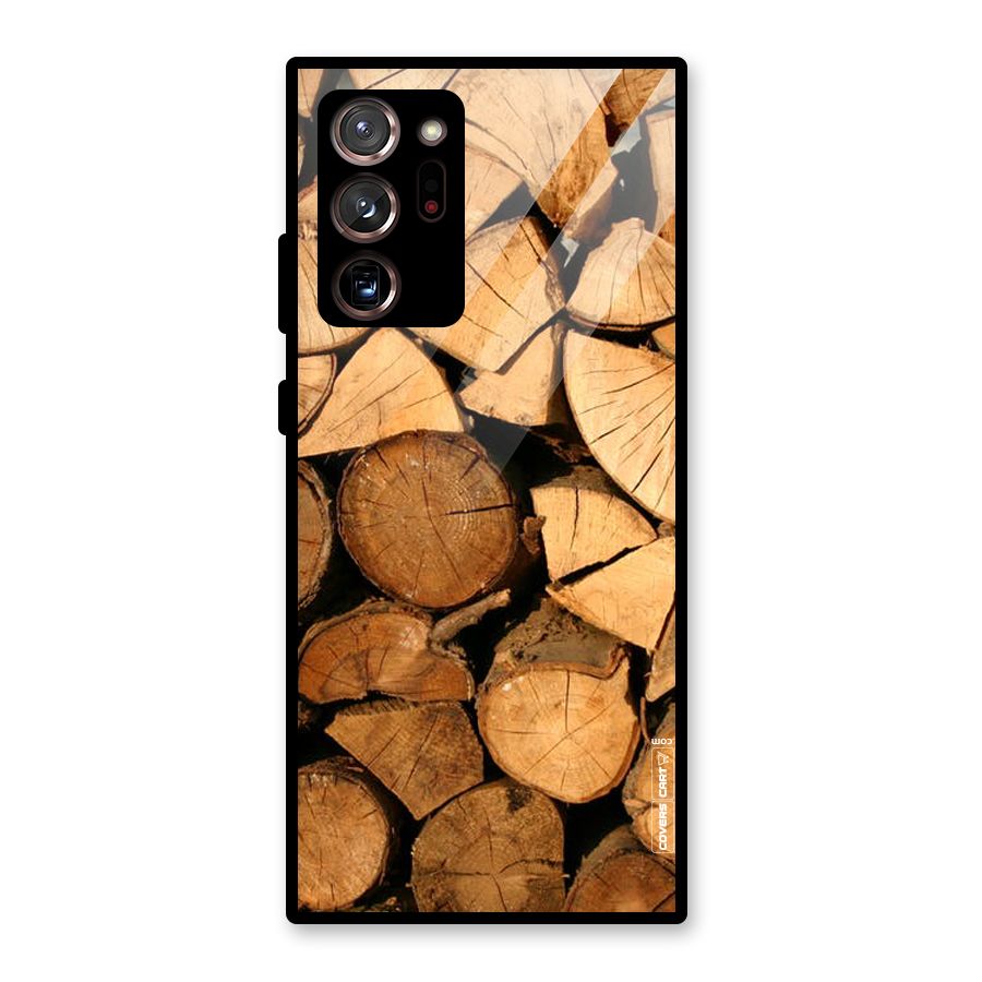 Wooden Logs Glass Back Case for Galaxy Note 20 Ultra