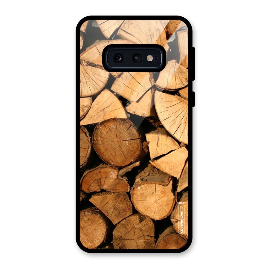 Wooden Logs Glass Back Case for Galaxy S10e