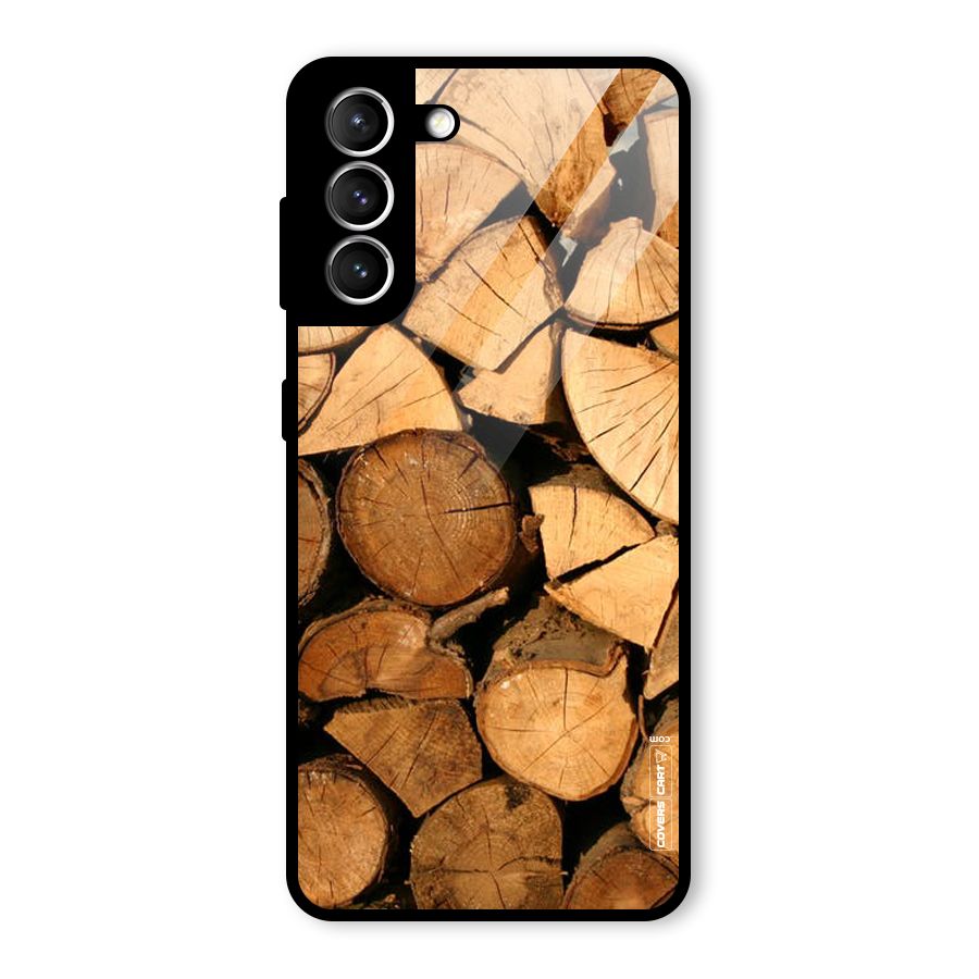 Wooden Logs Glass Back Case for Galaxy S21 5G