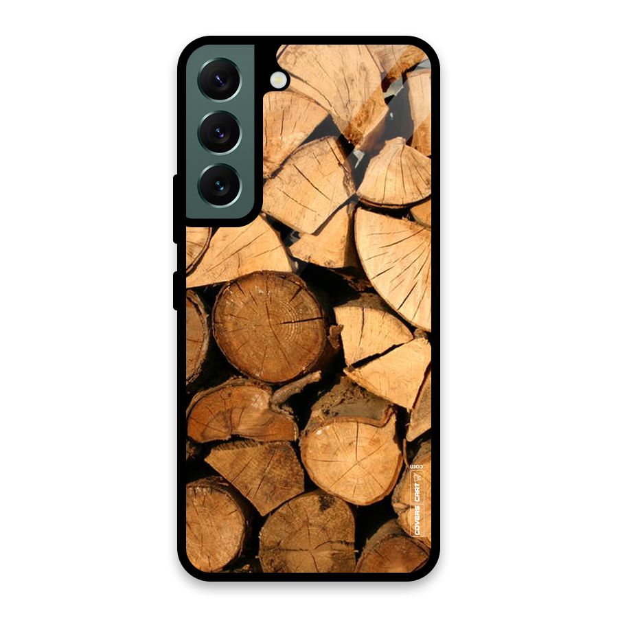 Wooden Logs Glass Back Case for Galaxy S22 5G