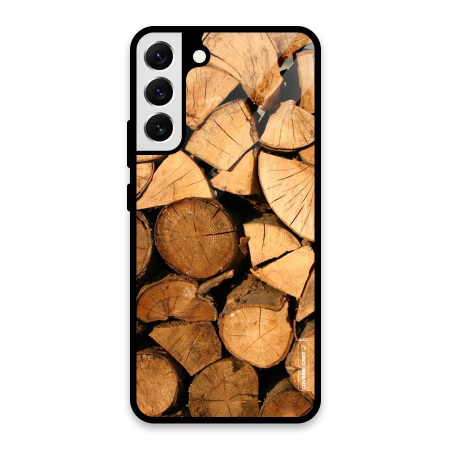 Wooden Logs Glass Back Case for Galaxy S22 Plus 5G