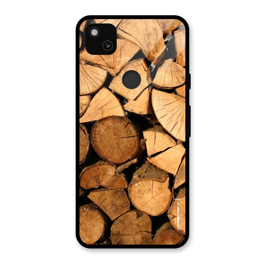 Wooden Logs Glass Back Case for Google Pixel 4a