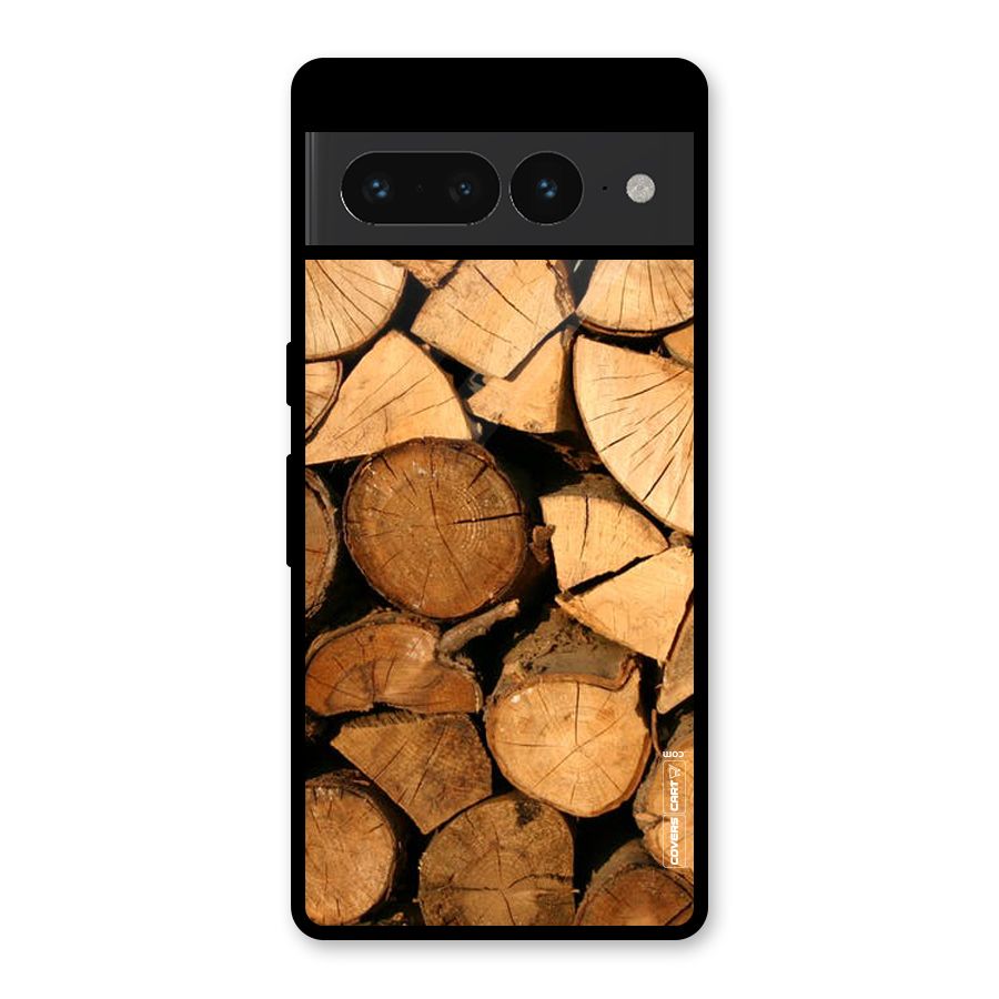 Wooden Logs Glass Back Case for Google Pixel 7 Pro