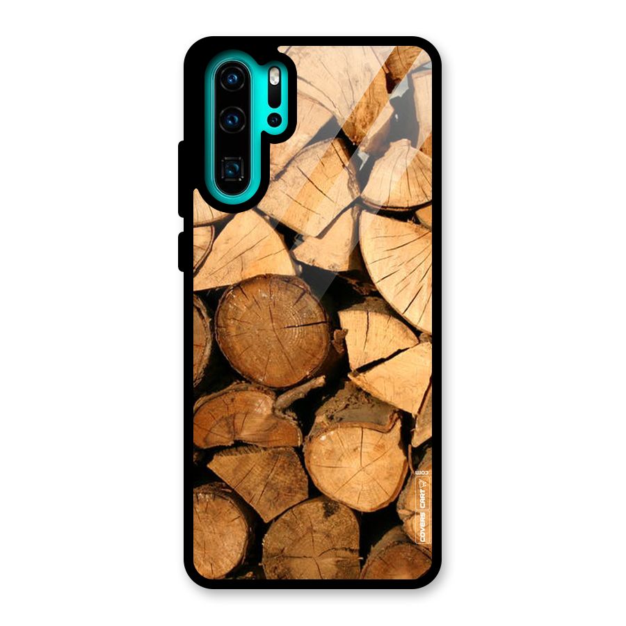 Wooden Logs Glass Back Case for Huawei P30 Pro