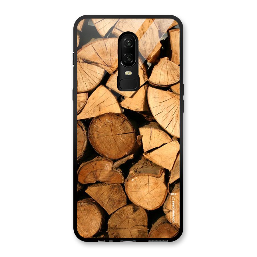 Wooden Logs Glass Back Case for OnePlus 6