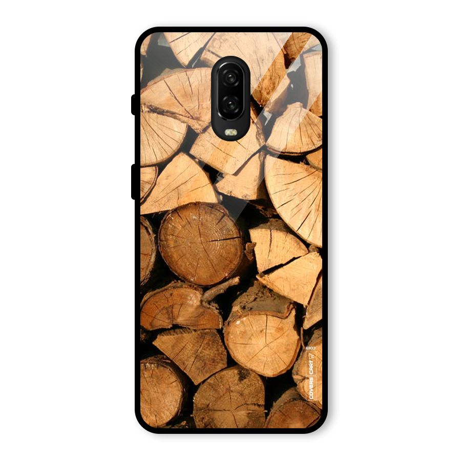 Wooden Logs Glass Back Case for OnePlus 6T