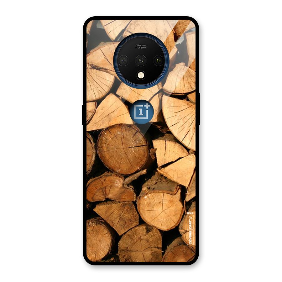 Wooden Logs Glass Back Case for OnePlus 7T