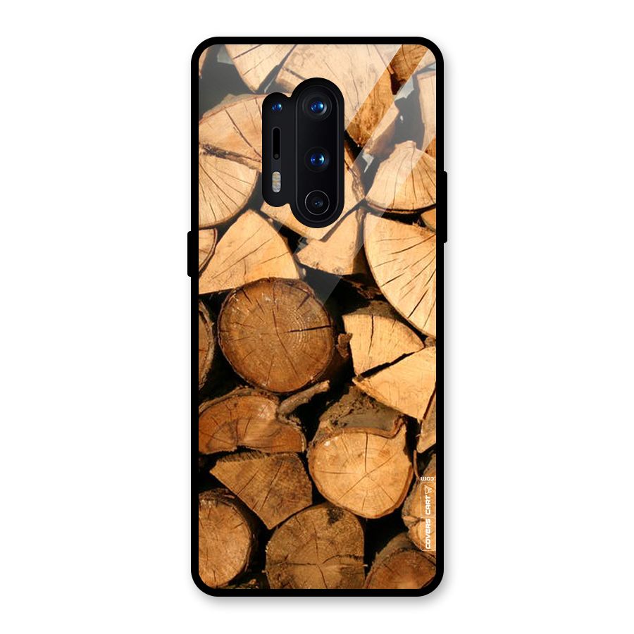 Wooden Logs Glass Back Case for OnePlus 8 Pro