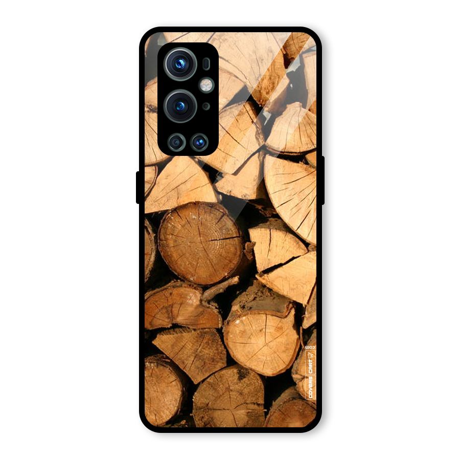Wooden Logs Glass Back Case for OnePlus 9 Pro