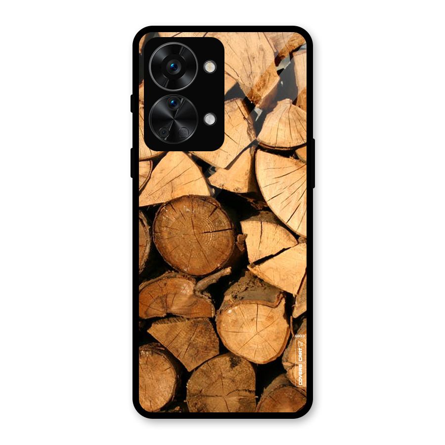 Wooden Logs Glass Back Case for OnePlus Nord 2T