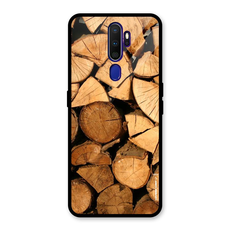 Wooden Logs Glass Back Case for Oppo A9 (2020)