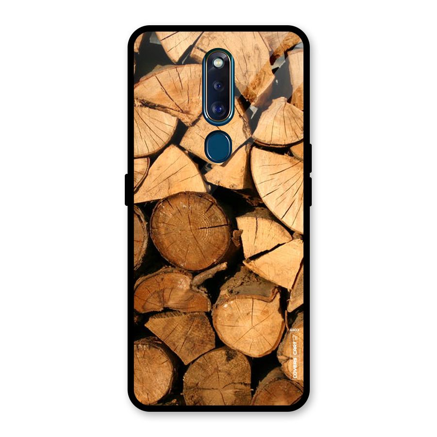 Wooden Logs Glass Back Case for Oppo F11 Pro