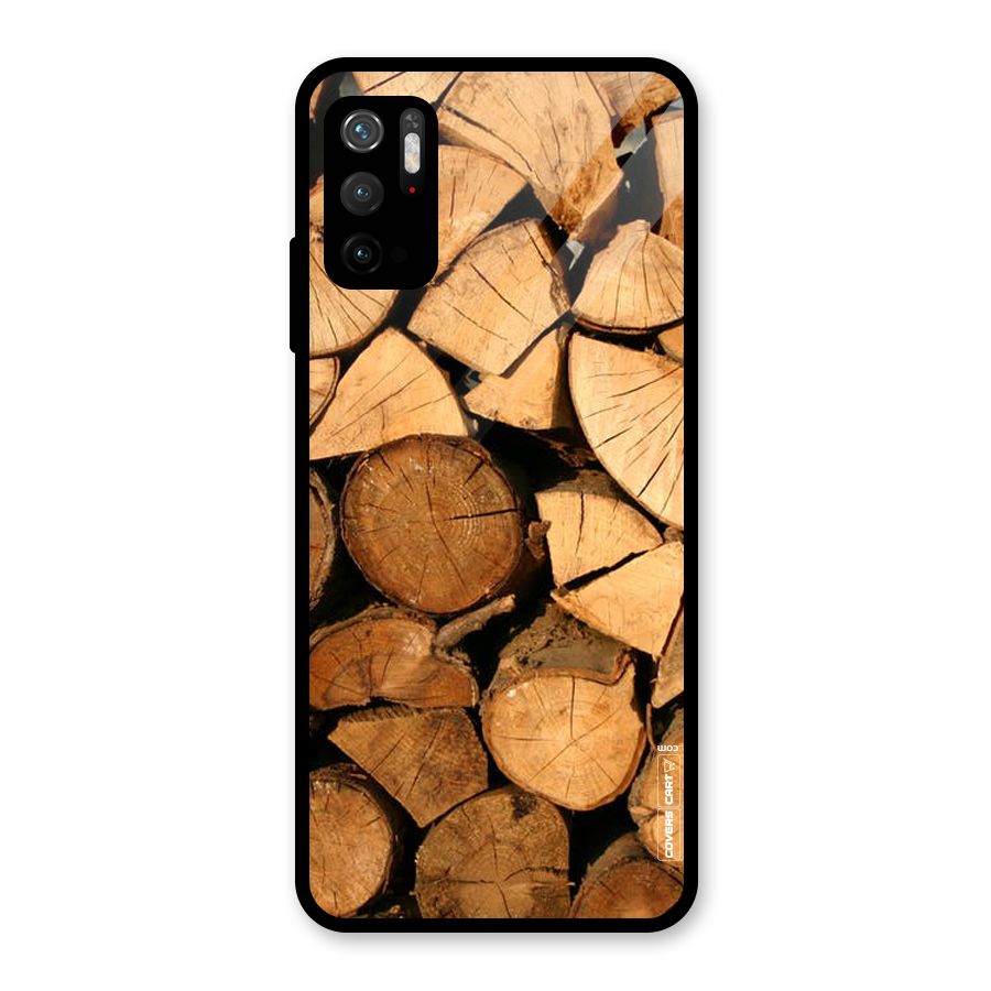 Wooden Logs Glass Back Case for Poco M3 Pro 5G