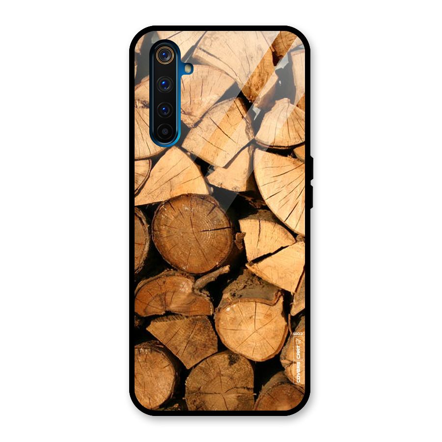Wooden Logs Glass Back Case for Realme 6 Pro