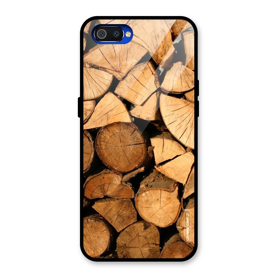 Wooden Logs Glass Back Case for Realme C2