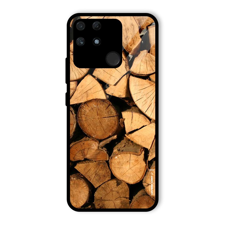 Wooden Logs Glass Back Case for Realme Narzo 50A