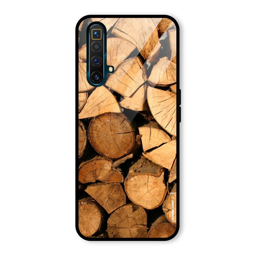 Wooden Logs Glass Back Case for Realme X3