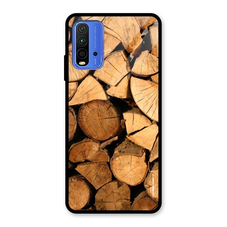 Wooden Logs Glass Back Case for Redmi 9 Power