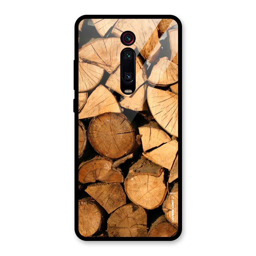 Wooden Logs Glass Back Case for Redmi K20 Pro