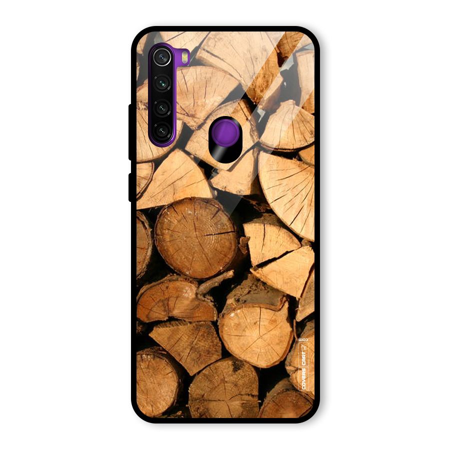 Wooden Logs Glass Back Case for Redmi Note 8
