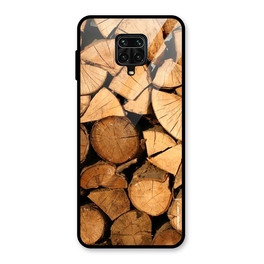 Wooden Logs Glass Back Case for Redmi Note 9 Pro